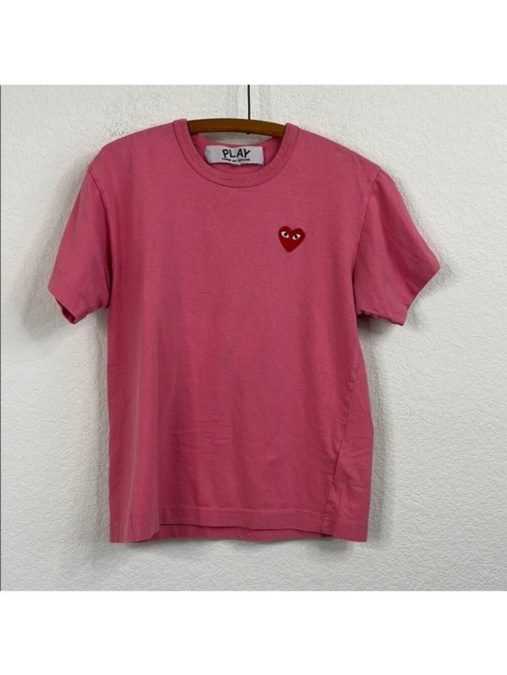 Comme Des Garcons Pink Unisex Short Sleeve Cotton T Shirt